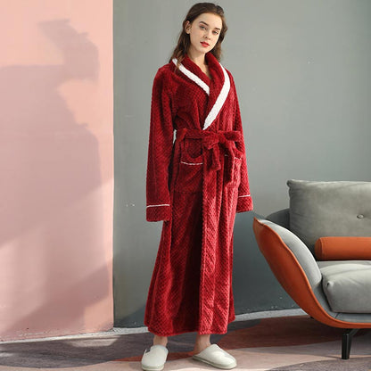 Pyjama en polaire épaisse, peignoir confortable
