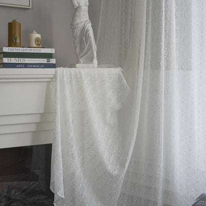 Rideau décoratif floral jacquard Ownkoti avec ourlet