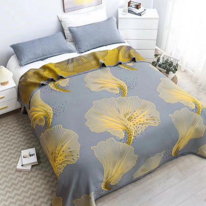 Couverture réversible en coton avec imprimé Zantedeschia Aethiopica