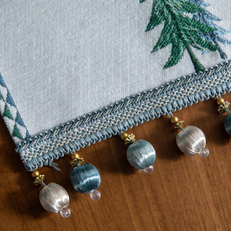 Chemin de table de Noël Ownkoti avec pompon