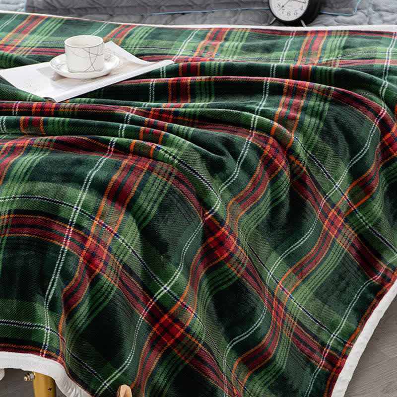 Couverture épaisse classique Ownkoti avec motif à carreaux de Noël