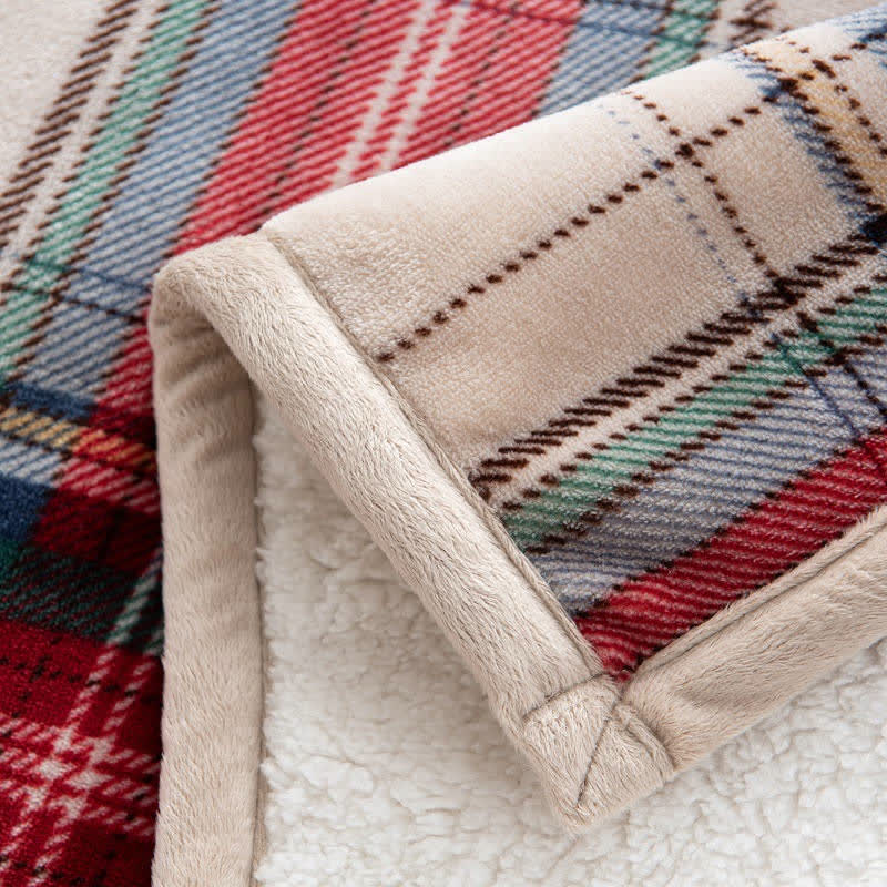 Couverture épaisse classique Ownkoti avec motif à carreaux de Noël