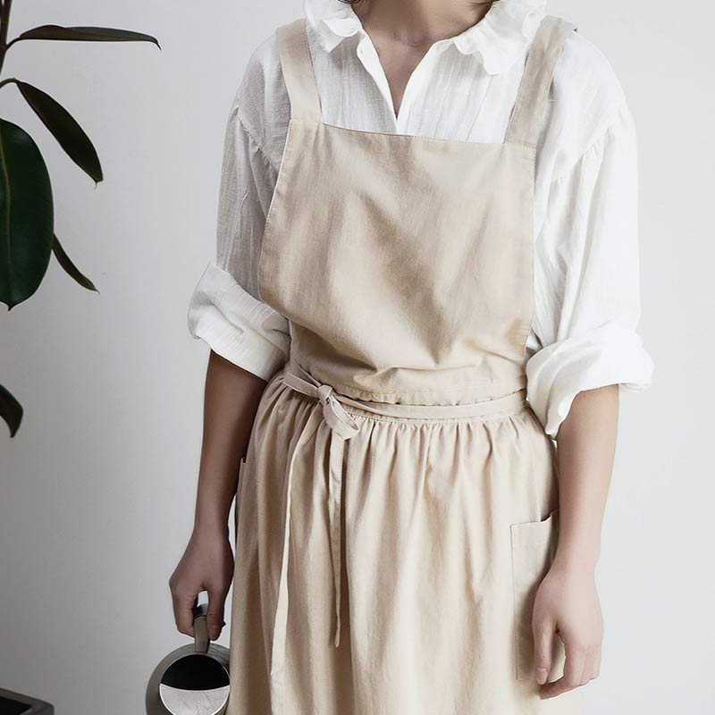 Tablier en coton Ownkoti, tablier imperméable avec poches