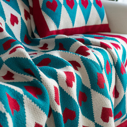Couverture tricotée décorative Diamond & Love