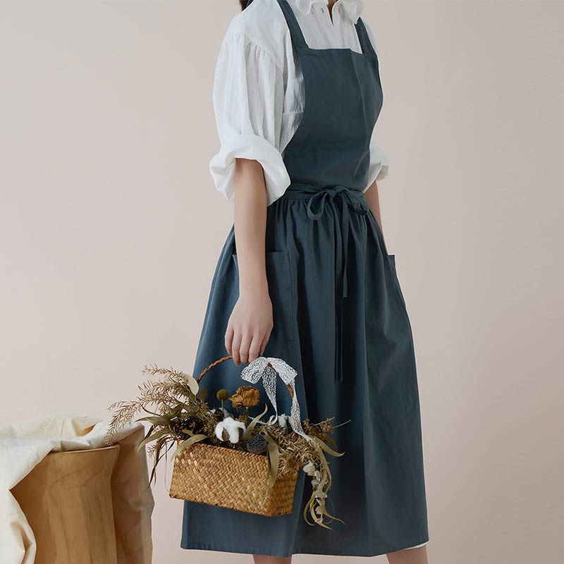 Tablier en coton Ownkoti, tablier imperméable avec poches