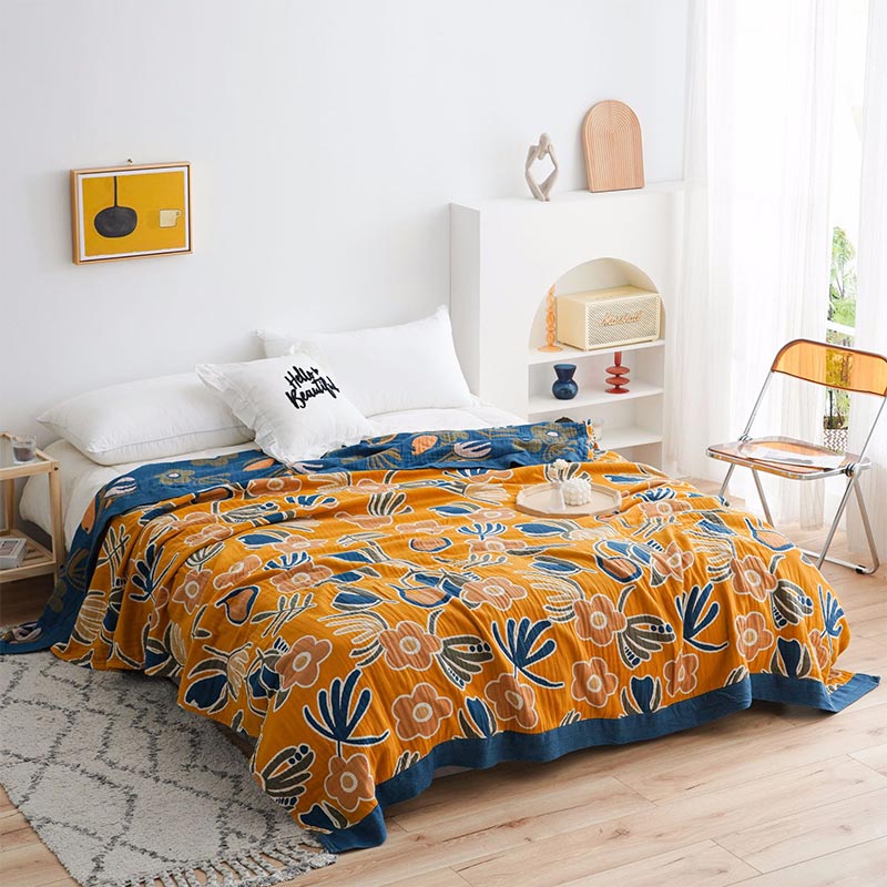 Couette double face Ownkoti à imprimé floral bohème