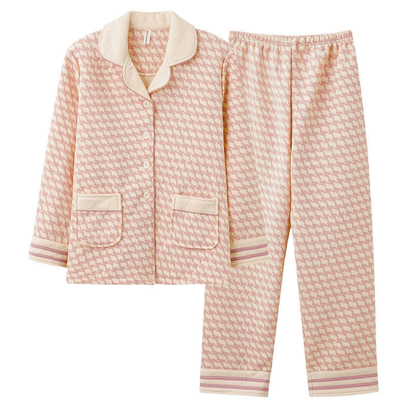 Ensemble pyjama chic en coton avec patte de boutonnage