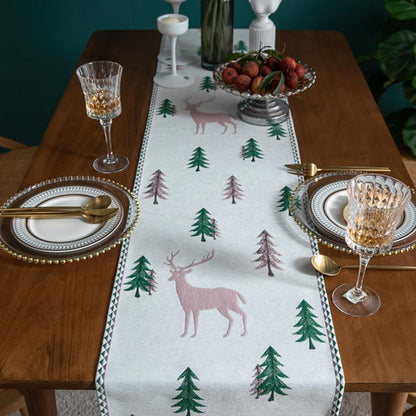 Chemin de table de Noël Ownkoti avec pompon