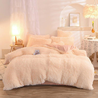 Parure de lit moelleuse avec housse de couette et taie d'oreiller