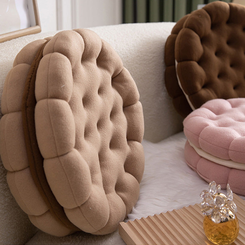 Coussin de siège mignon en forme de biscuit en forme de cercle