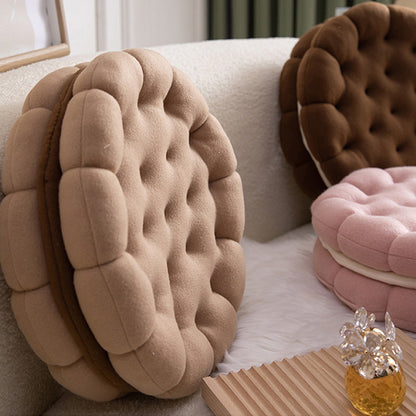 Coussin de siège mignon en forme de biscuit en forme de cercle