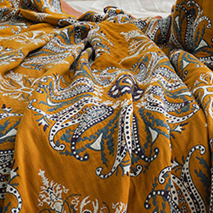 Couverture réversible en gaze de coton à motif floral