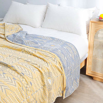 Couette réversible en coton doux à motif géométrique
