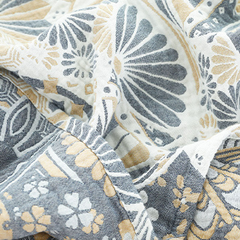 Couette réversible en coton à motif de coquille de lapin