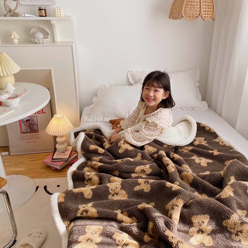 Couverture réversible Ownkoti avec un joli motif d'ours
