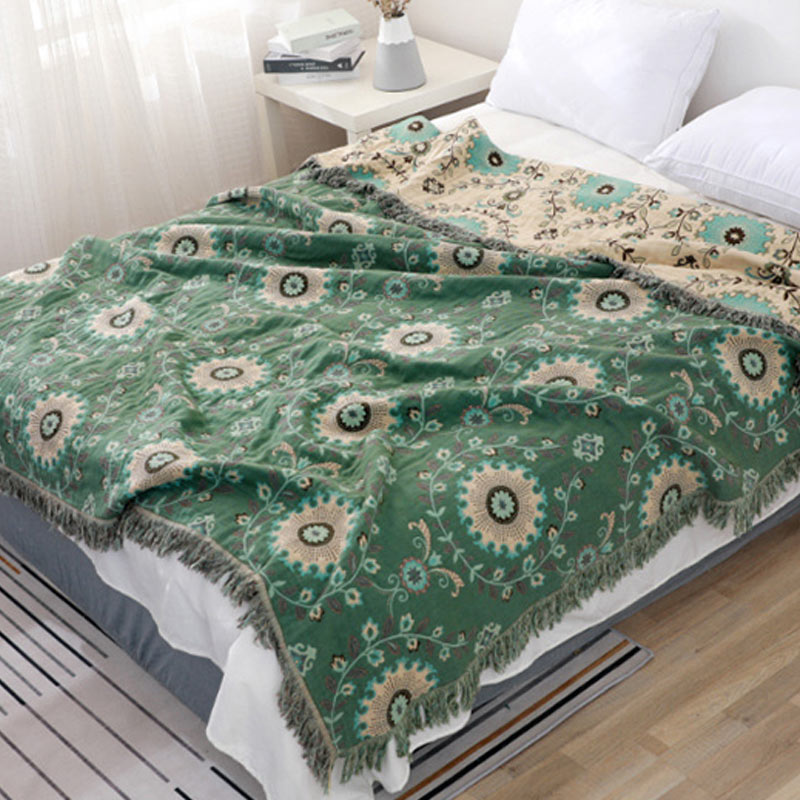Housse de canapé rétro Ownkoti, couverture réversible en coton