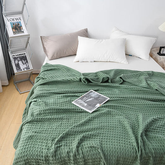 Couette réversible en coton gaufré uni