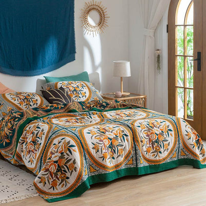 Ownkoti – Couette double face confortable en coton à motif floral