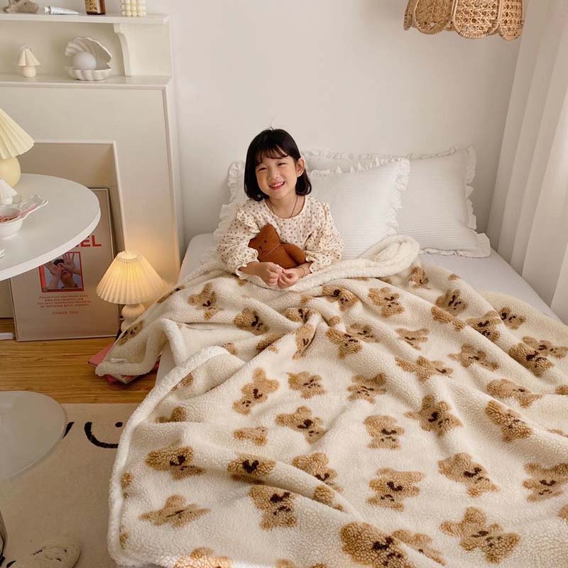 Couverture réversible Ownkoti avec un joli motif d'ours