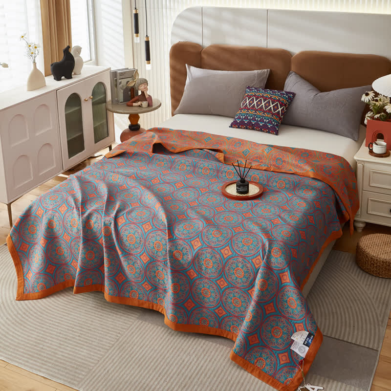 Couette en coton de style luxueux avec motif rond