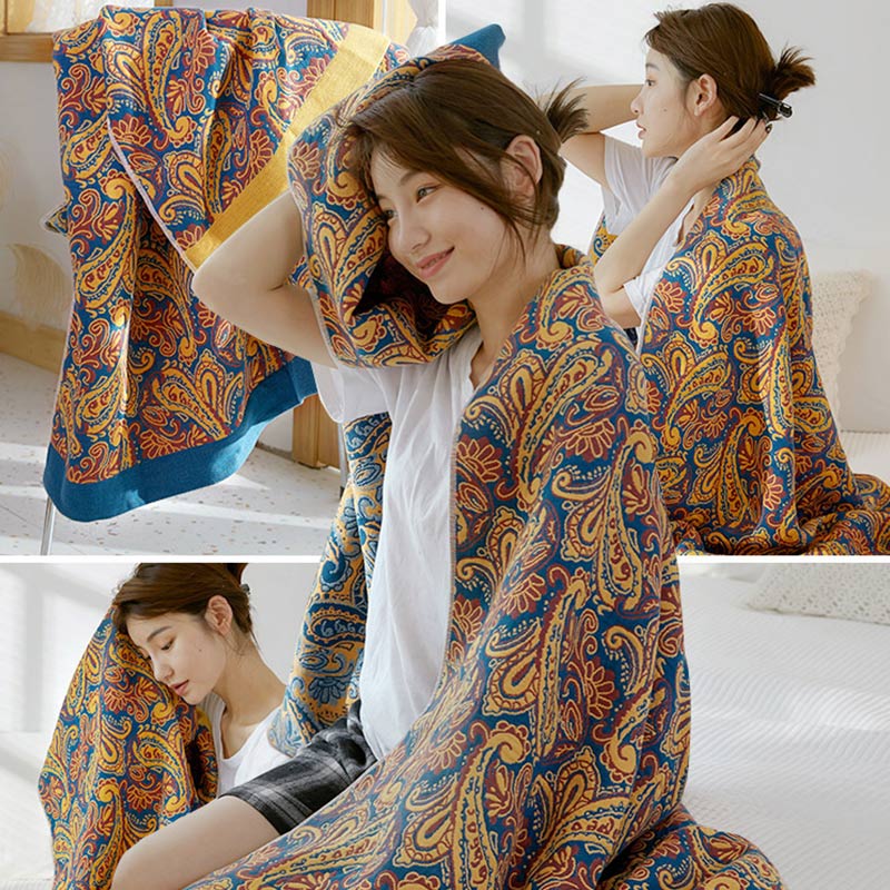 Serviette de bain en gaze réversible Ownkoti en différentes couleurs
