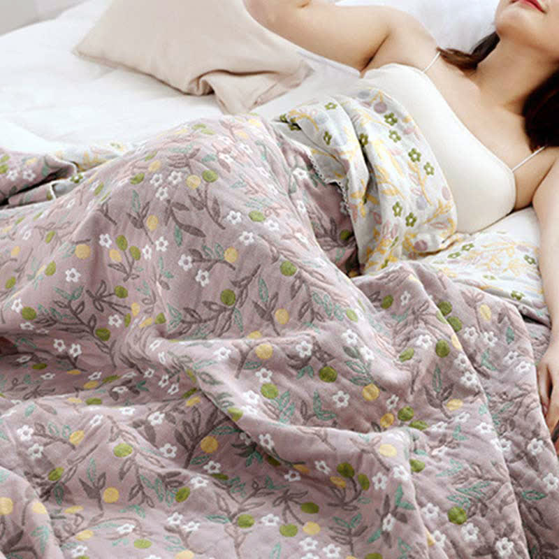 Couette réversible rétro, couette douce à motif floral