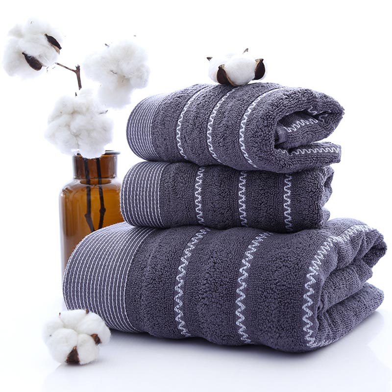 Ensemble de serviettes de bain rayées Ownkoti