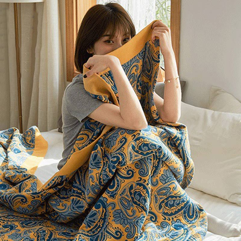 Serviette de bain en gaze réversible Ownkoti en différentes couleurs