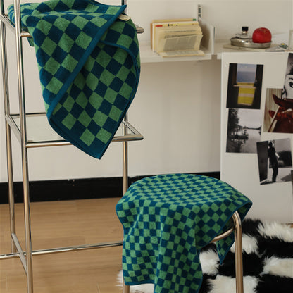 Serviette en coton respirant avec motif damier rétro