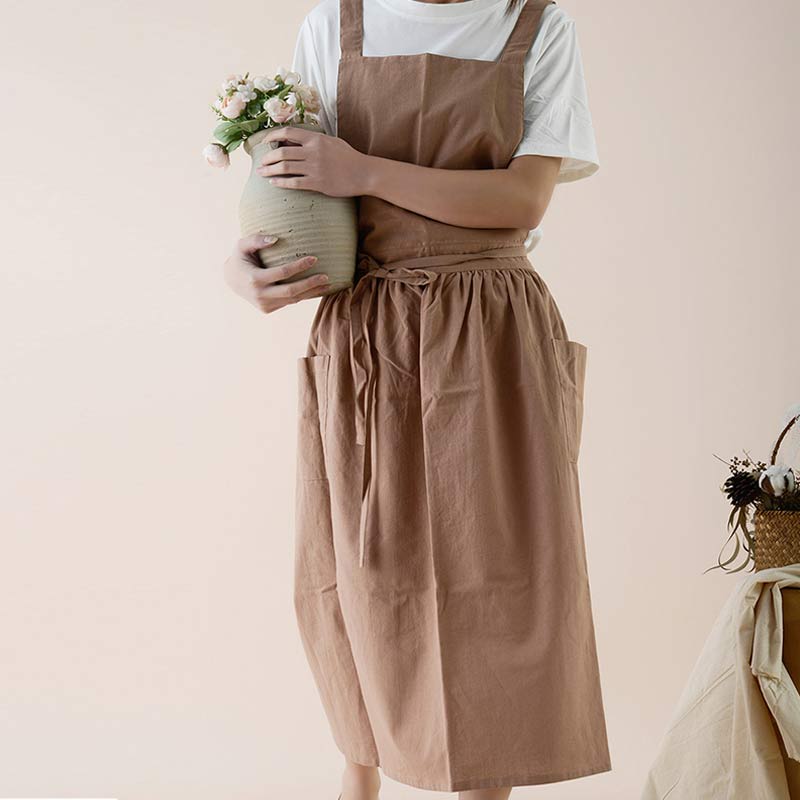 Tablier en coton Ownkoti, tablier imperméable avec poches
