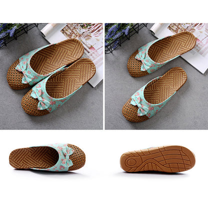 Chaussons plats respirants avec nœud rétro