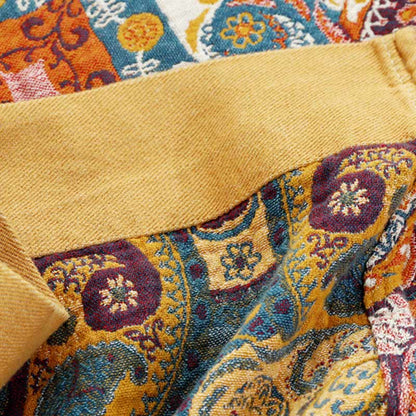 Couverture de canapé en coton bohème orange