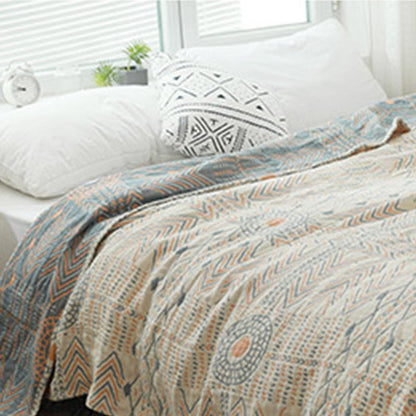 Couette en coton rayée Ownkoti Boho, réversible, serviette de canapé
