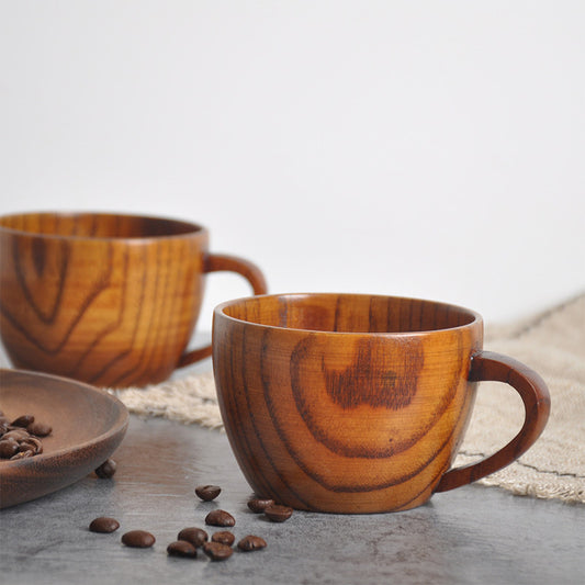 Tasse à thé en bois naturel Ownkoti avec anse (2 pièces)