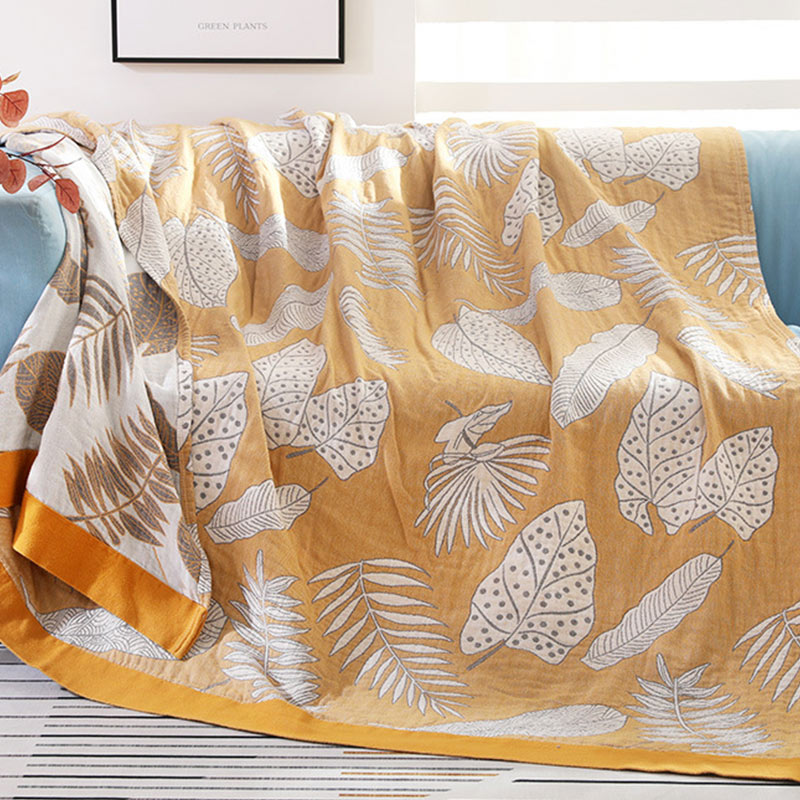 Couverture douce et réversible en gaze de coton à motifs