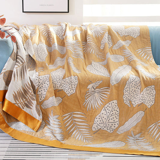 Couverture douce et réversible en gaze de coton à motifs