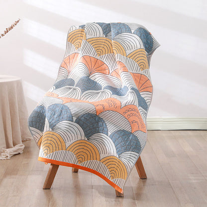 Serviette de plage Ownkoti en coton jacquard avec imprimé coquillage