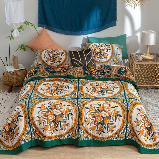 Ownkoti – Couette double face confortable en coton à motif floral