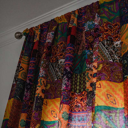 Rideaux de fenêtre en coton et lin colorés style bohème Ownkoti