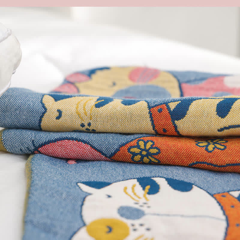 Taies d'oreiller en pur coton avec boutons pour chat mignon Ownkoti (2 pièces)