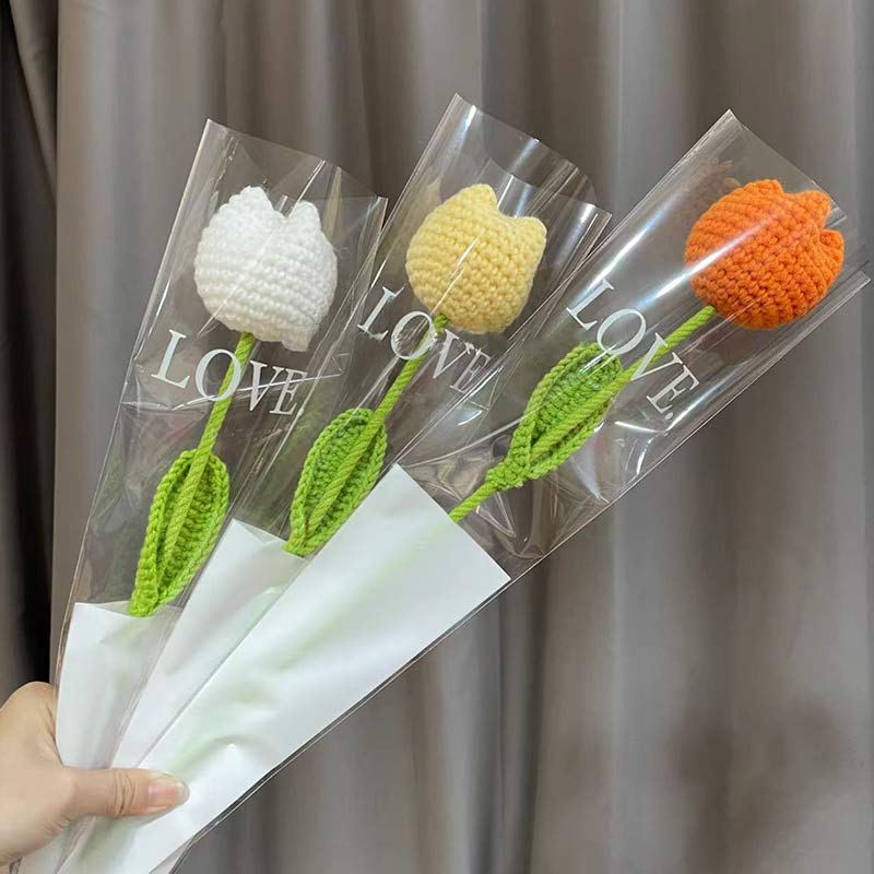 Tulipe tricotée à la main au crochet