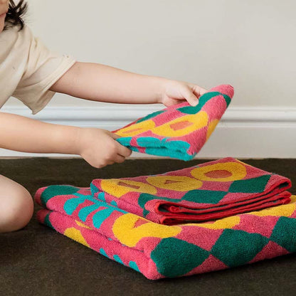 Serviette élégante en coton peigné à imprimé floral