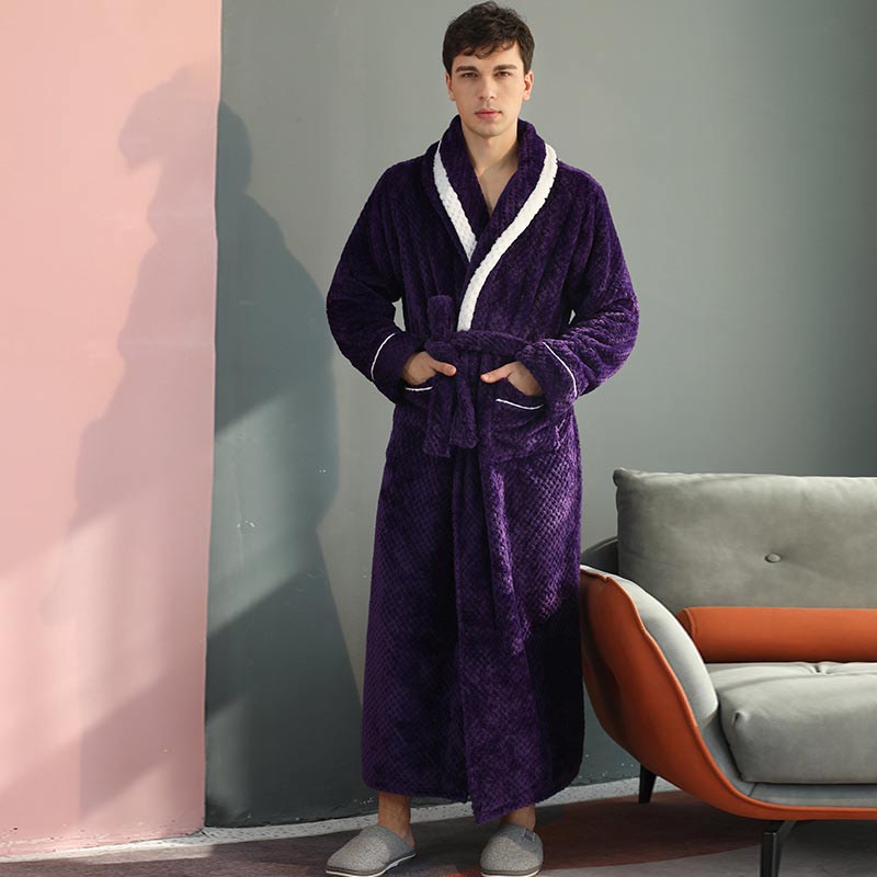Pyjama en polaire épaisse, peignoir confortable