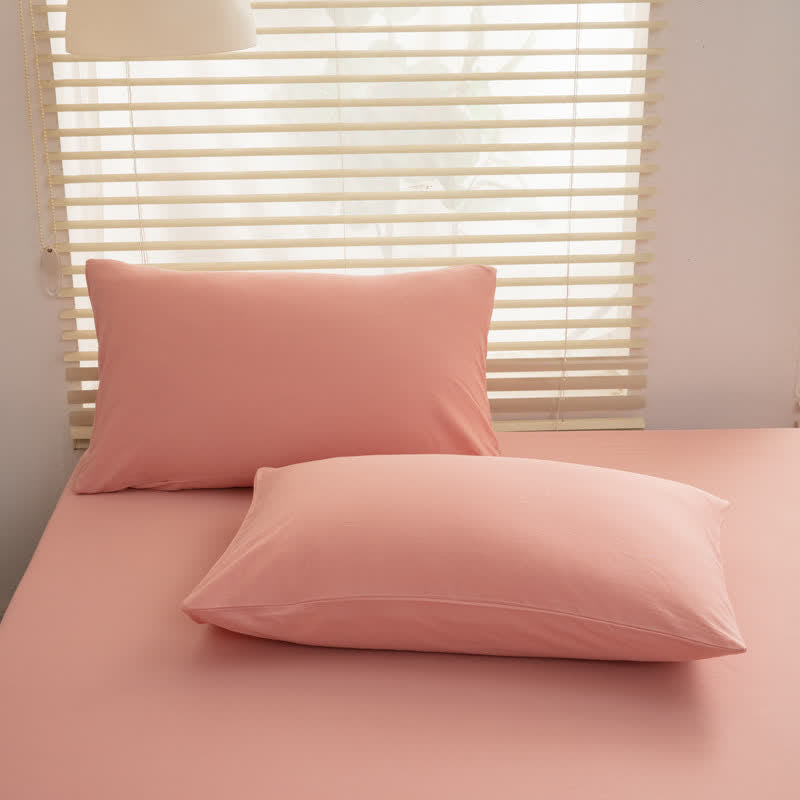 Taie d'oreiller décorative unie en pur coton