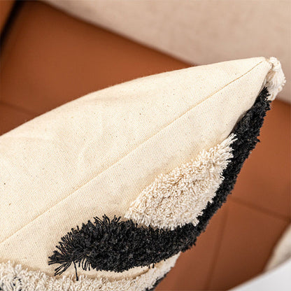 Housse de coussin Ownkoti Maroc en jacquard avec pompons
