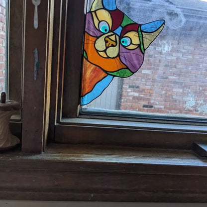 Décoration de fenêtre Ownkoti « Chat tacheté » (achetez-en un, recevez-en un gratuitement)