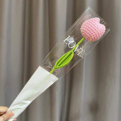 Tulipe tricotée à la main au crochet