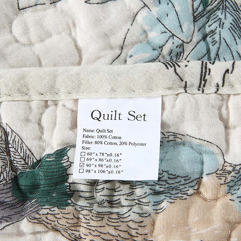 Couette en coton avec taie d'oreiller « Oiseau joyeux »