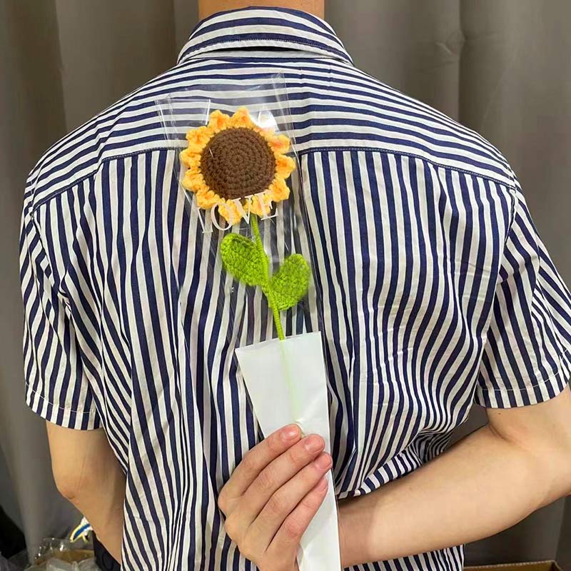 Tournesol tricoté à la main en coton au crochet