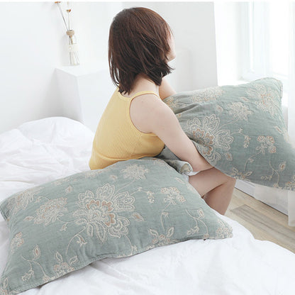 Serviette de toilette double face en coton à motif floral bohème (2 pièces)